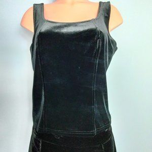 90s Black velvet sleeveless top